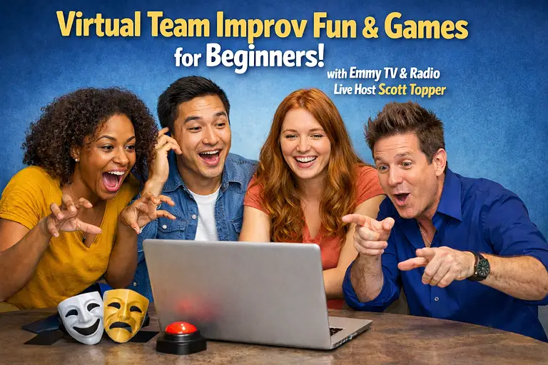 Virtual Team Improv Fun & Games Event banner