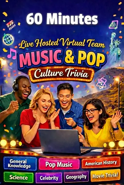 Virtual Team Music & Pop Culture Trivia Game Show banner